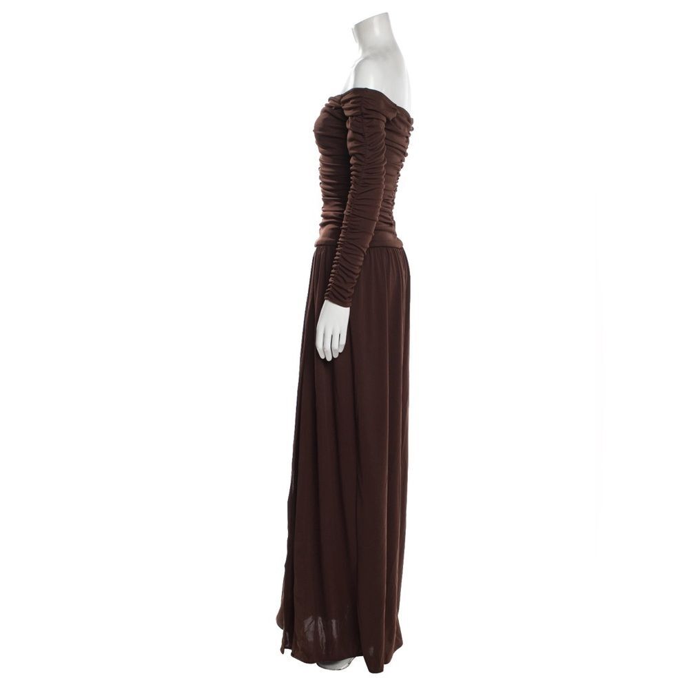Tanya Taylor Marla Off-the-Shoulder Dress, Mocha Brown, NWT, Size 6 - Picture 7 of 11